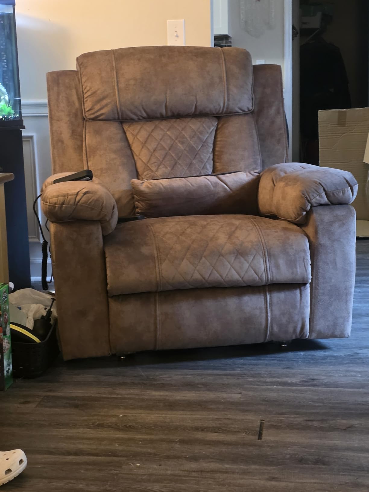 FUNECORP Big Man Power Lay Flat Lift Recliner Chair,Tan customer photo 1