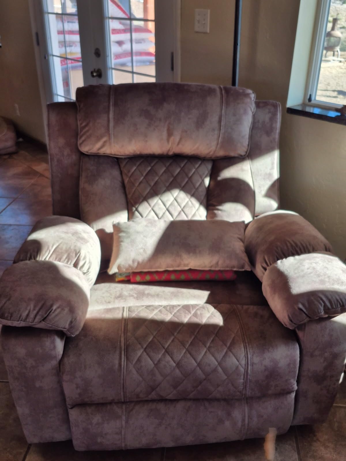 FUNECORP Big Man Power Lay Flat Lift Recliner Chair,Tan customer photo 2
