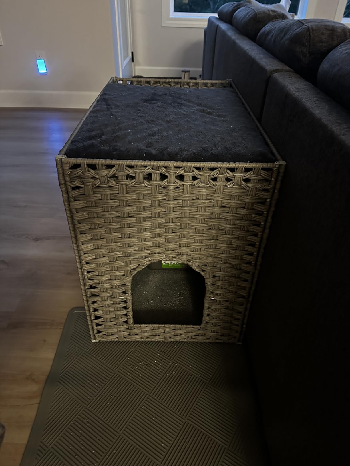 SETVSON Cat Litter Box Enclosure, Extra Large Hidden PE Rattan Natural customer photo 2