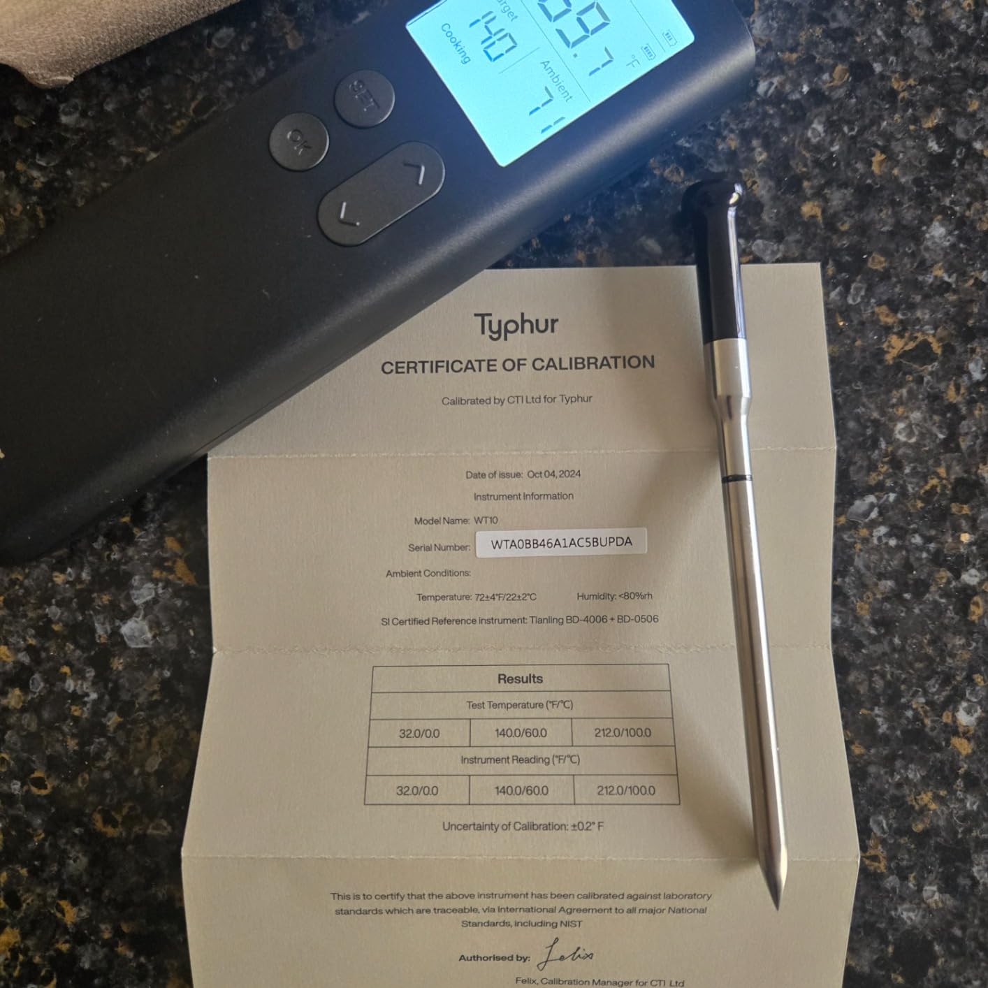 Typhur Sync Gold Gen2 Sub-1G Wireless Meat Thermometer with 6 Sensors & LCD customer photo 2