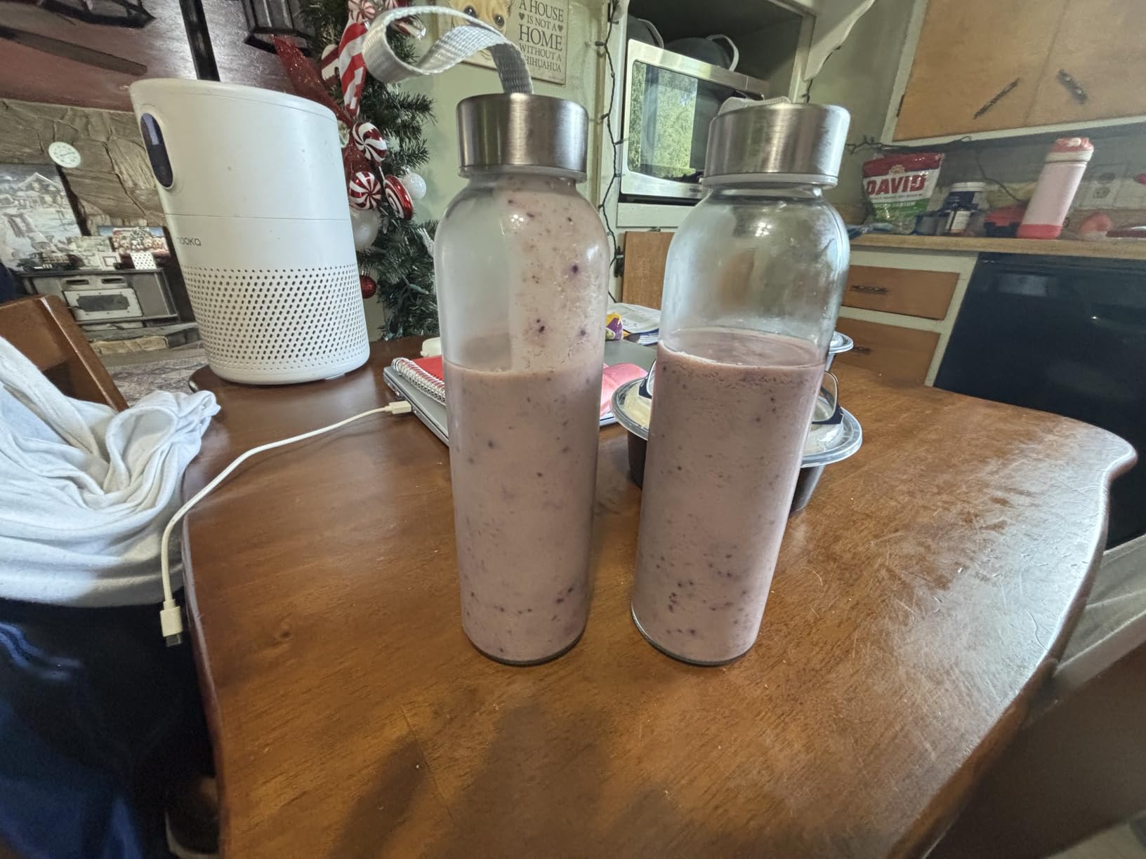 3 Packs Glass Water Bottles with Lid, Clear, 17oz customer photo 2