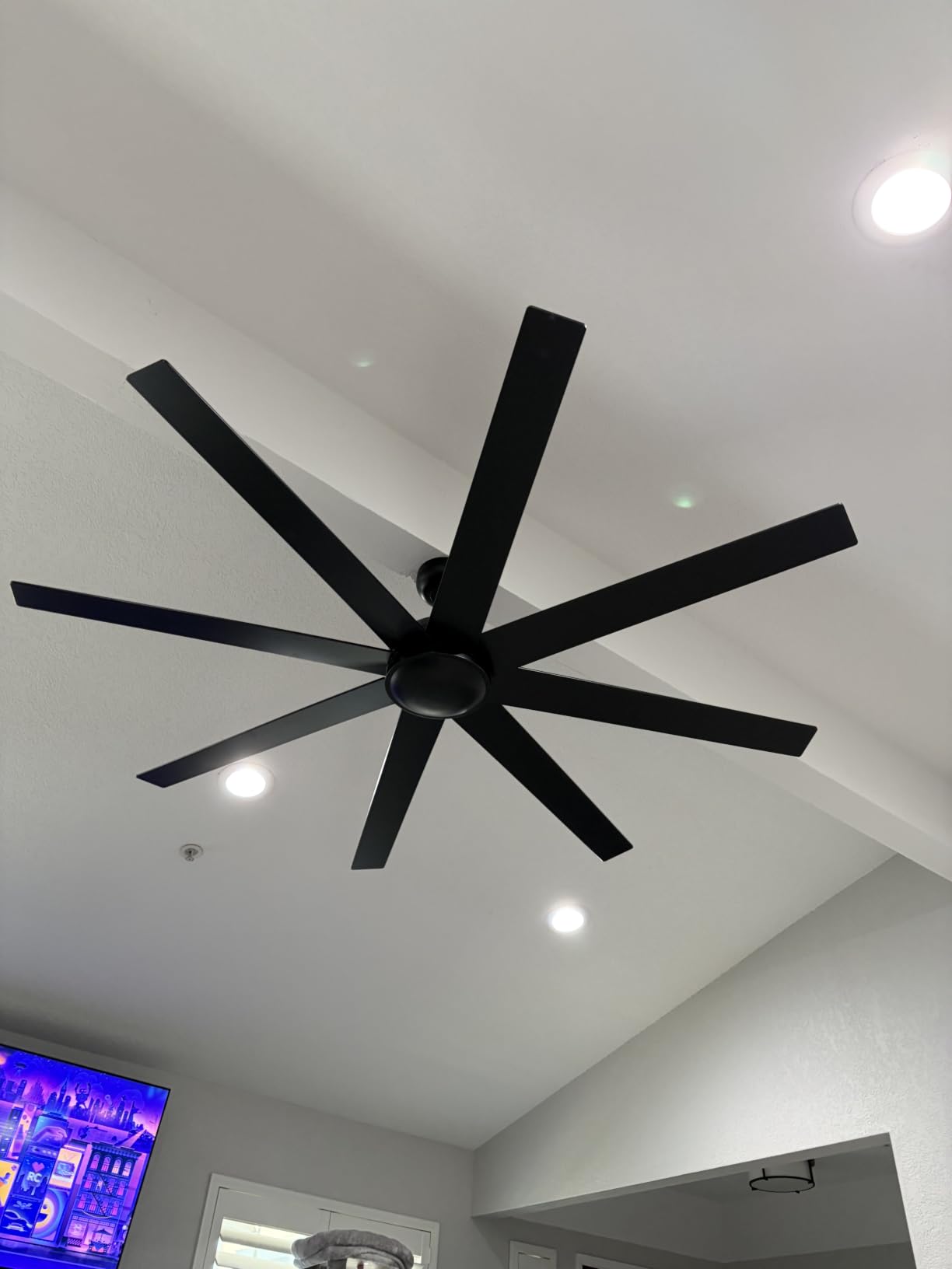 Fanbulous 72 Inch Black Ceiling Fan no Light with Remote, Large, 8 Blades customer photo 2