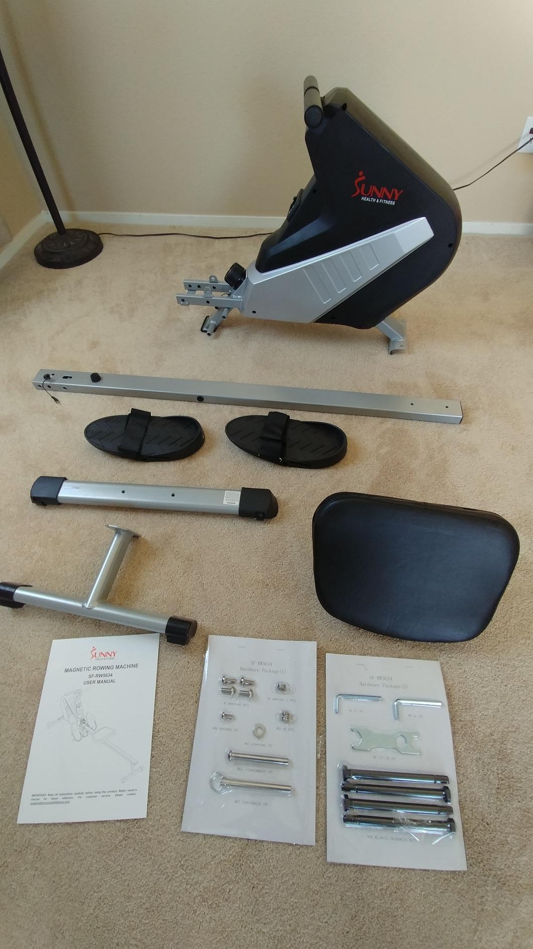 Sunny Health & Fitness Air Rowing Machine, Space-Saving Rower with Long Rail and Upright Storage for Home Gym, Full-Body Cardio Workout, Free SunnyFit Training App customer photo 2