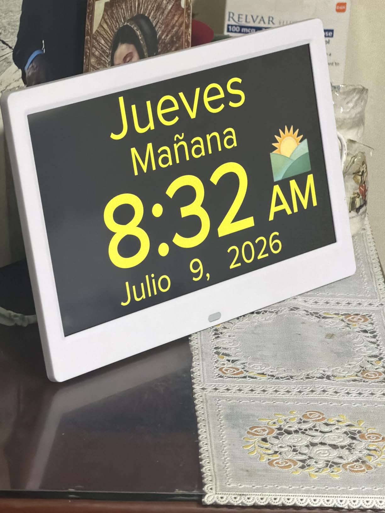 Digital Alarm Clock with Date and Day of Week for Dementia Seniors, Voice Announcement Time, Multiple Alarm Sets, Auto DST, Gifts for Elderly People with Dementia - Black customer photo 1