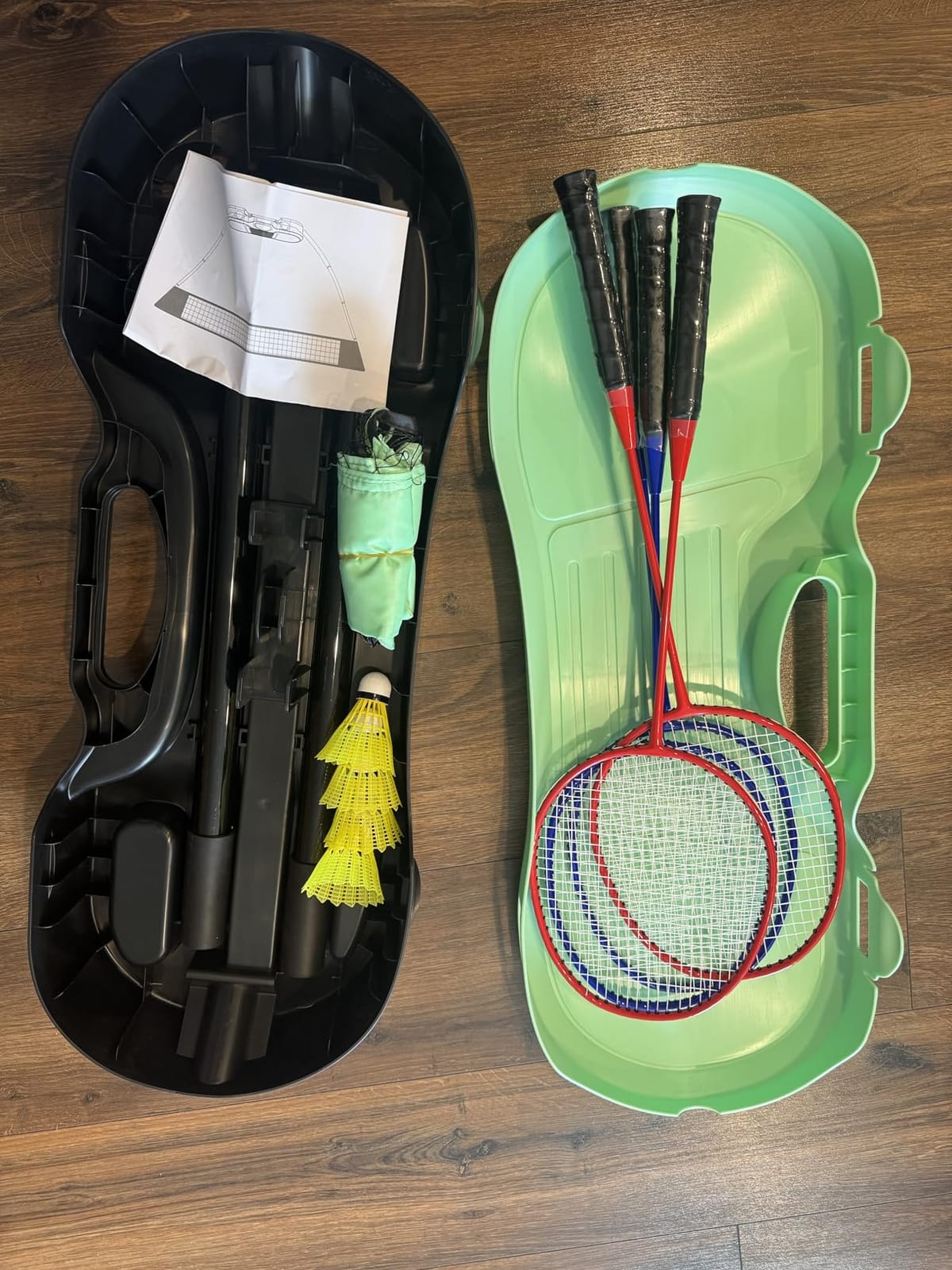 BAGAIL Portable Badminton Net Set, Pop-Up Net with Carry Case, Complete 4 Racket Set for Backyard, Park & Beach Games, Quick Setup Indoor Outdoor Sports Equipment for Backyard Fun customer photo 2
