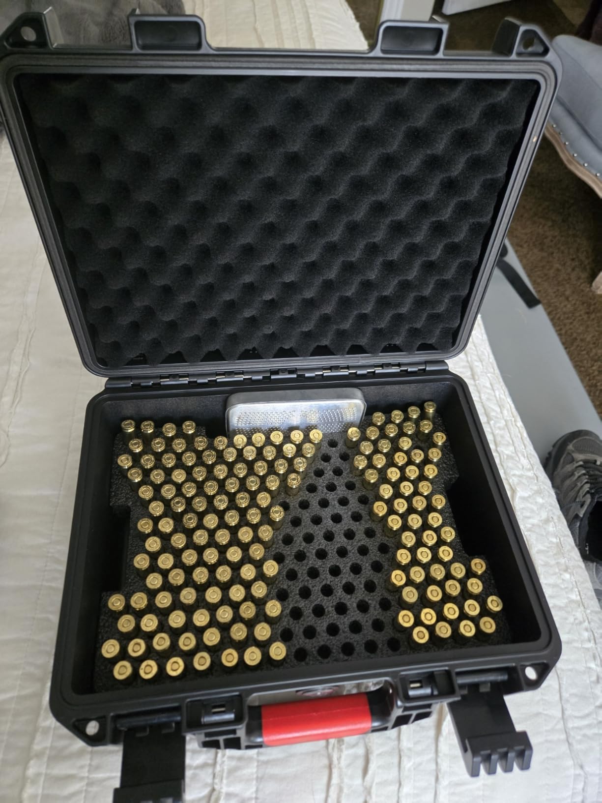 9mm Ammo Case Storage Box: Waterproof Pistol Handguns Ammos Case Organizer customer photo 2