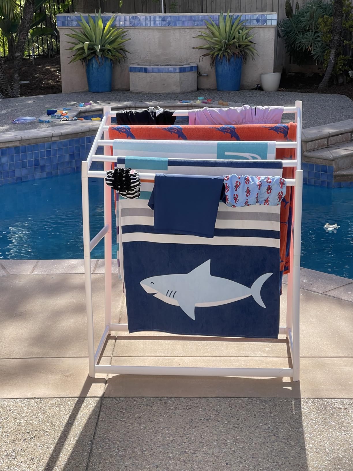 Coast Modern Pool Towel Rack – Choose Your Color - Outdoor & Indoor 5 Beach Towel PVC Drying Rack customer photo 1