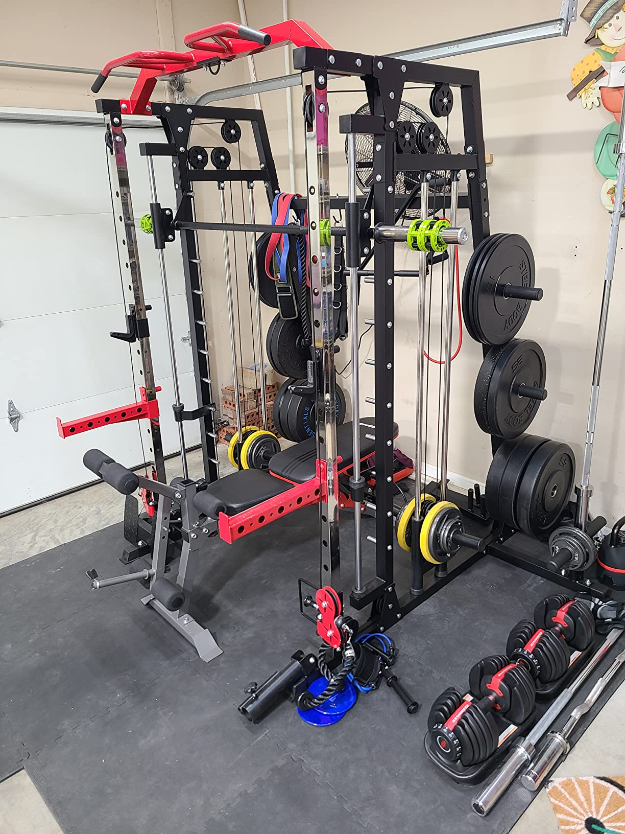 Mikolo M4 2.0 Smith Machine, 2200lbs Squat Rack with LAT-Pull Down System & Cable Crossover Machine, Training Equipment with Leg Hold-Down Attachment customer photo 1