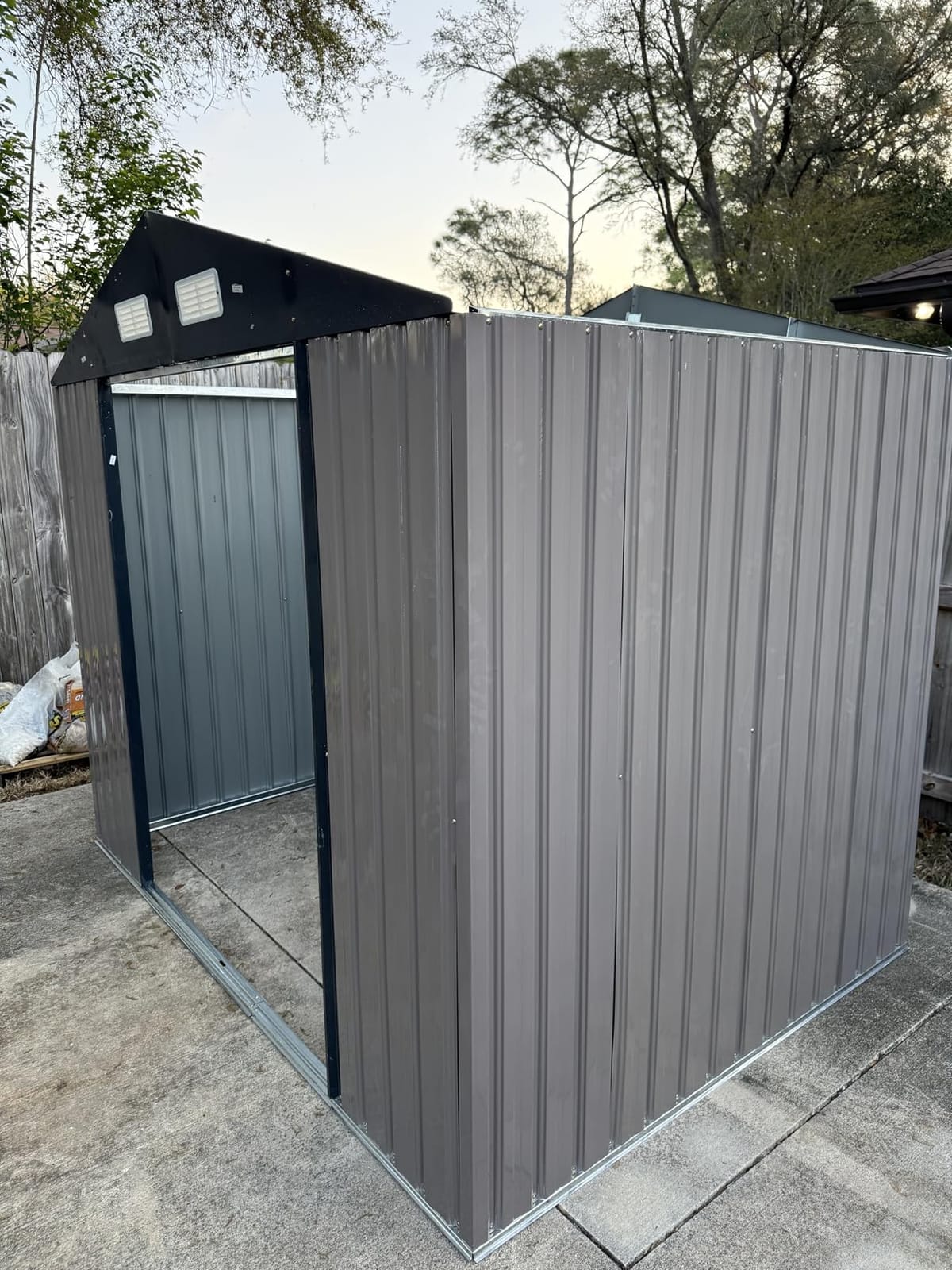 Aoxun 7.3'x5.3' Shed with Floor Galvanized Steel Outdoor Storage Shed Brown customer photo 1