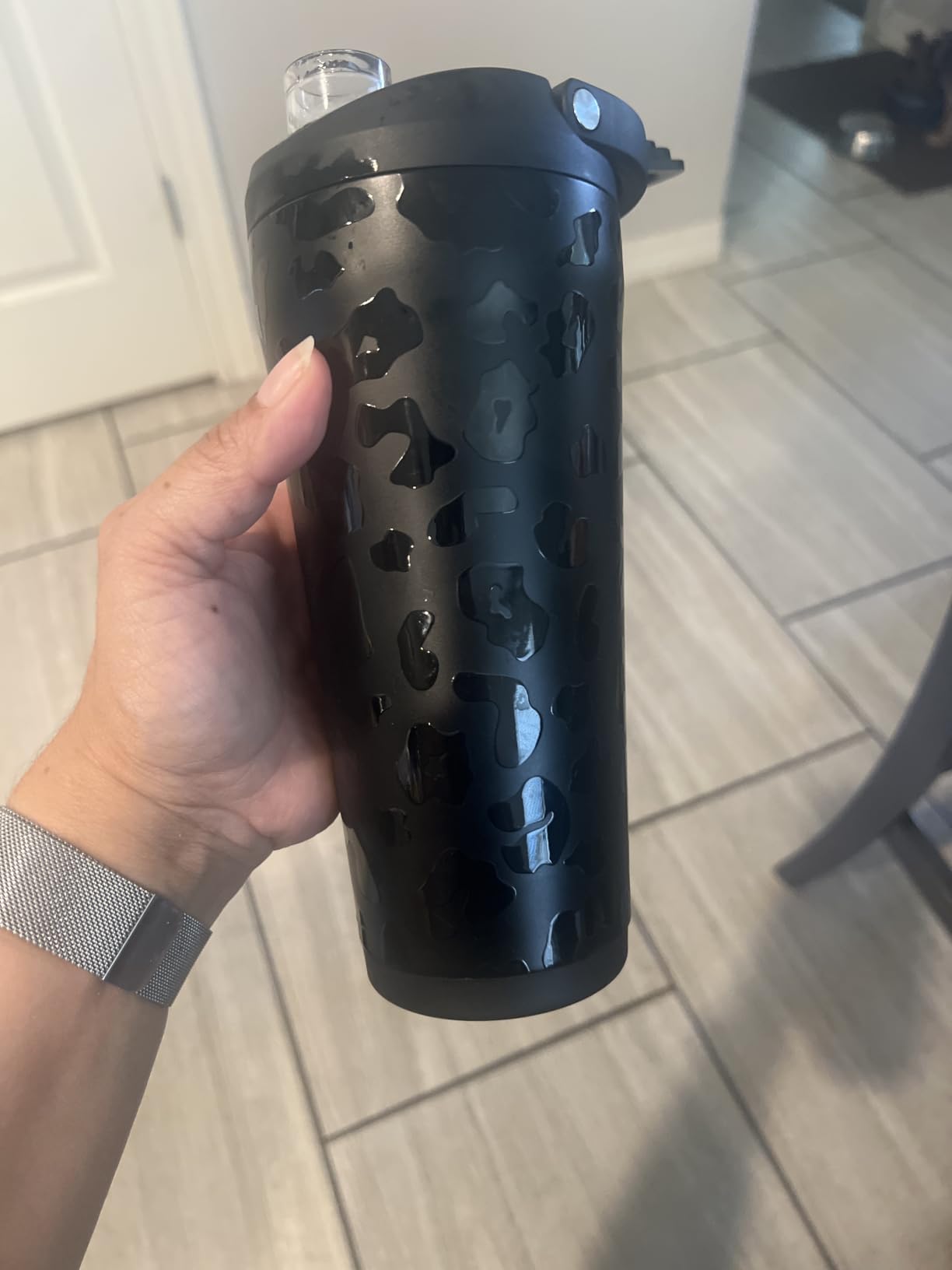 HydroJug Insulated Protein Shaker Bottle 24 oz, Silent Mixing, Black customer photo 2