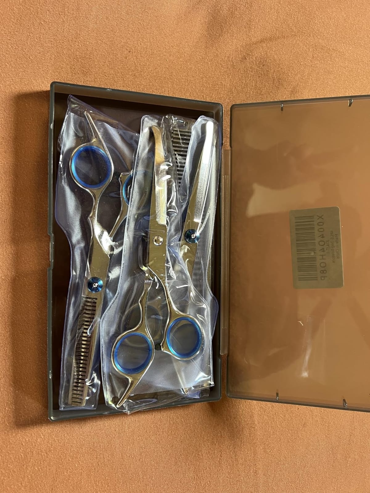 Professional 4 in 1 Dog & Cat Grooming Scissors Kit with Safety Round Tips,Sharp & Durable,Dog Shears for Grooming - Includes Straight, Curved, Thinning Scissors and Comb - Premium Pet Supplies customer photo 1