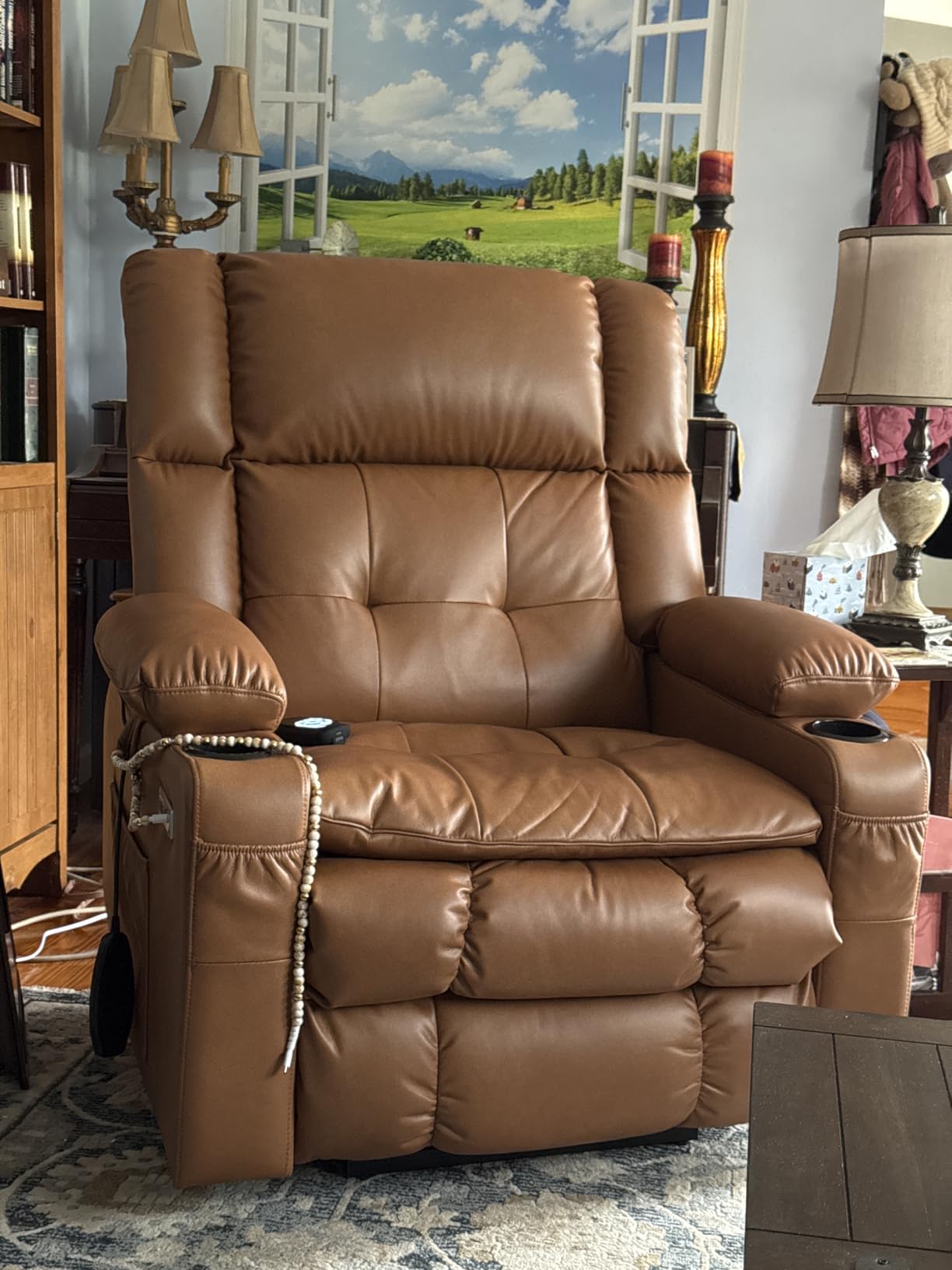 Dual Motor Power Lift Recliner for Elderly with Massage and Heat, Camel customer photo 1