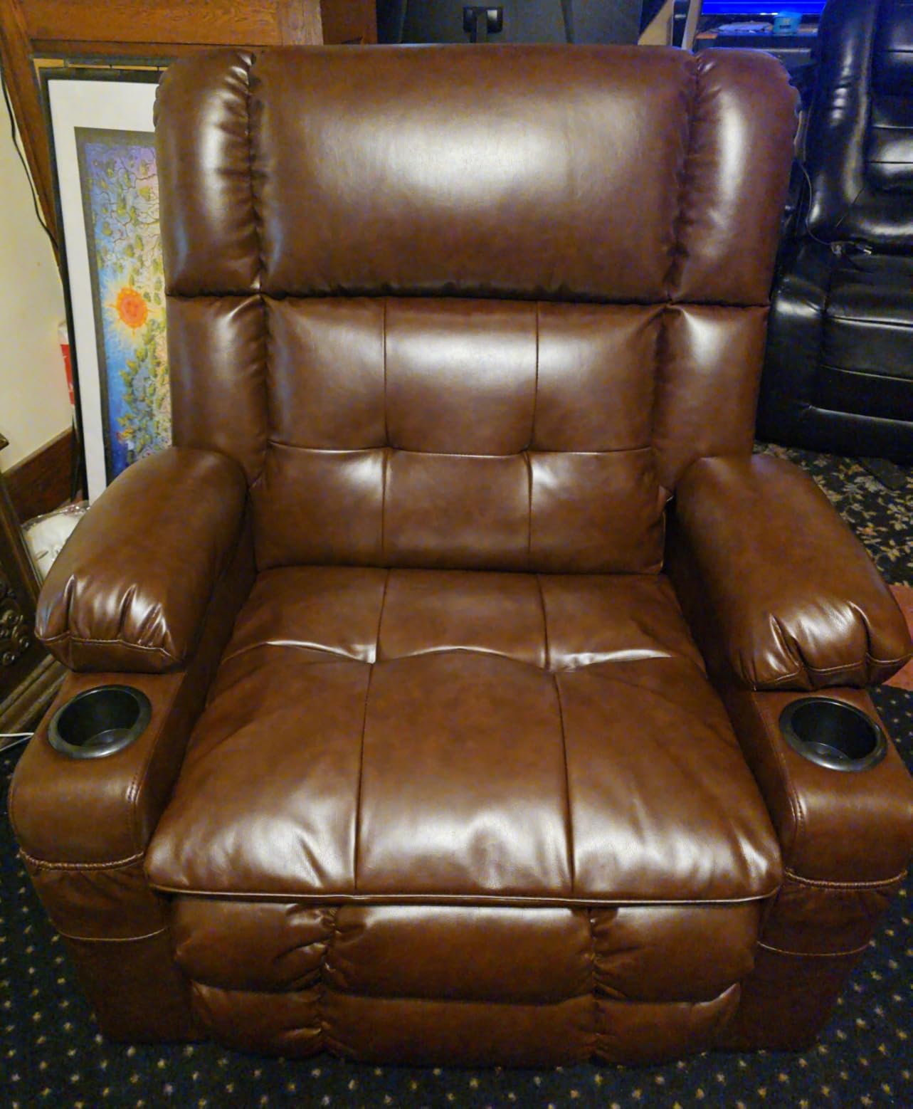 Dual Motor Power Lift Recliner for Elderly with Massage and Heat, Brown customer photo 2