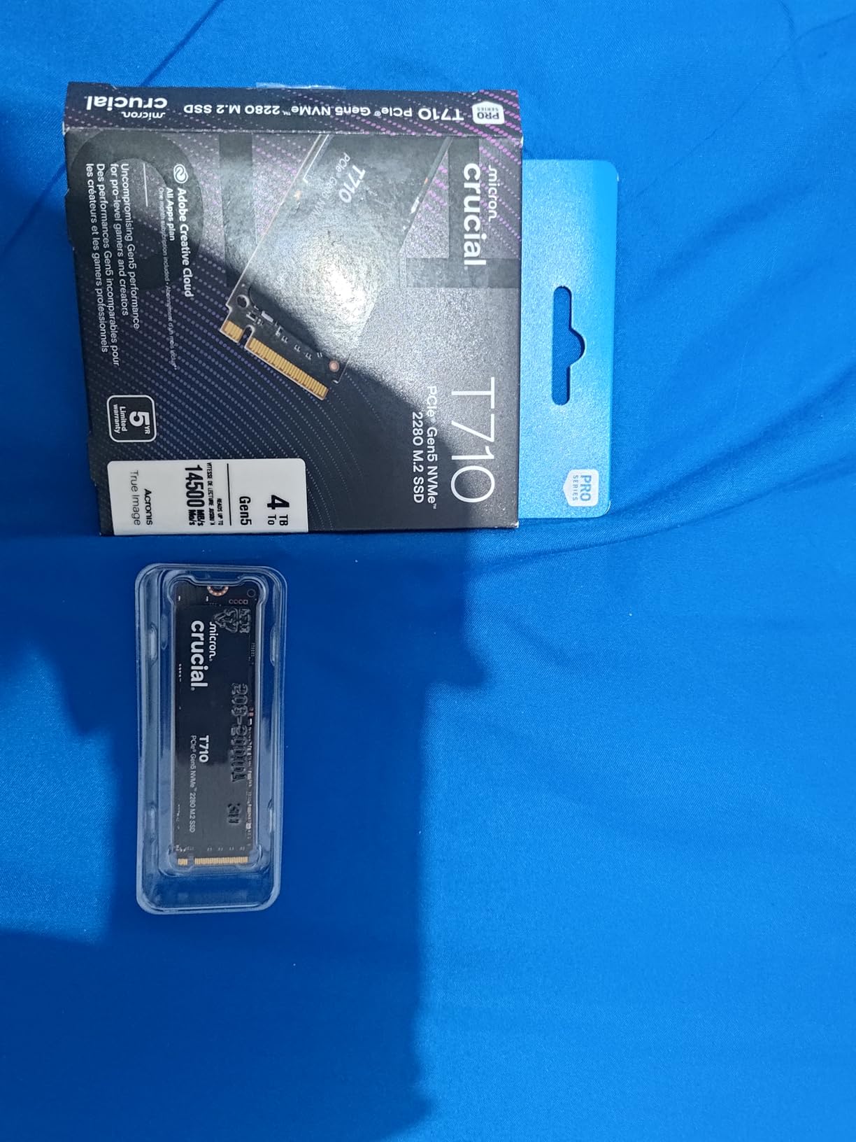Crucial T710 PCIe Gen5 NVMe 1TB SSD, Up to 14,900 MB/s, Laptop & Desktop Compatible (PC), for Creatives and Hardcore Gamers, Solid State Drive, Includes 1Mo Adobe CC – CT1000T710SSD8-01 customer photo 1