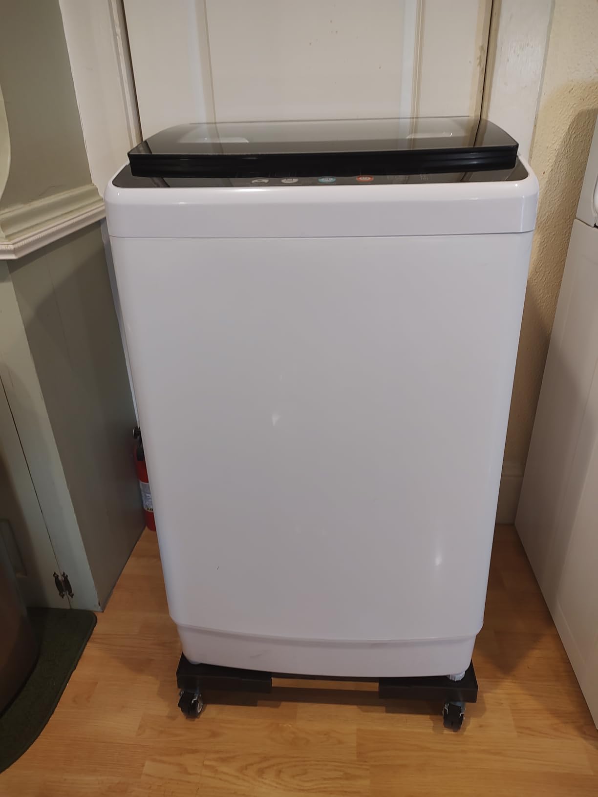 Appliance Dolly Cart with 4 Locking Wheels Mini Fridge Stand Adjustable 16