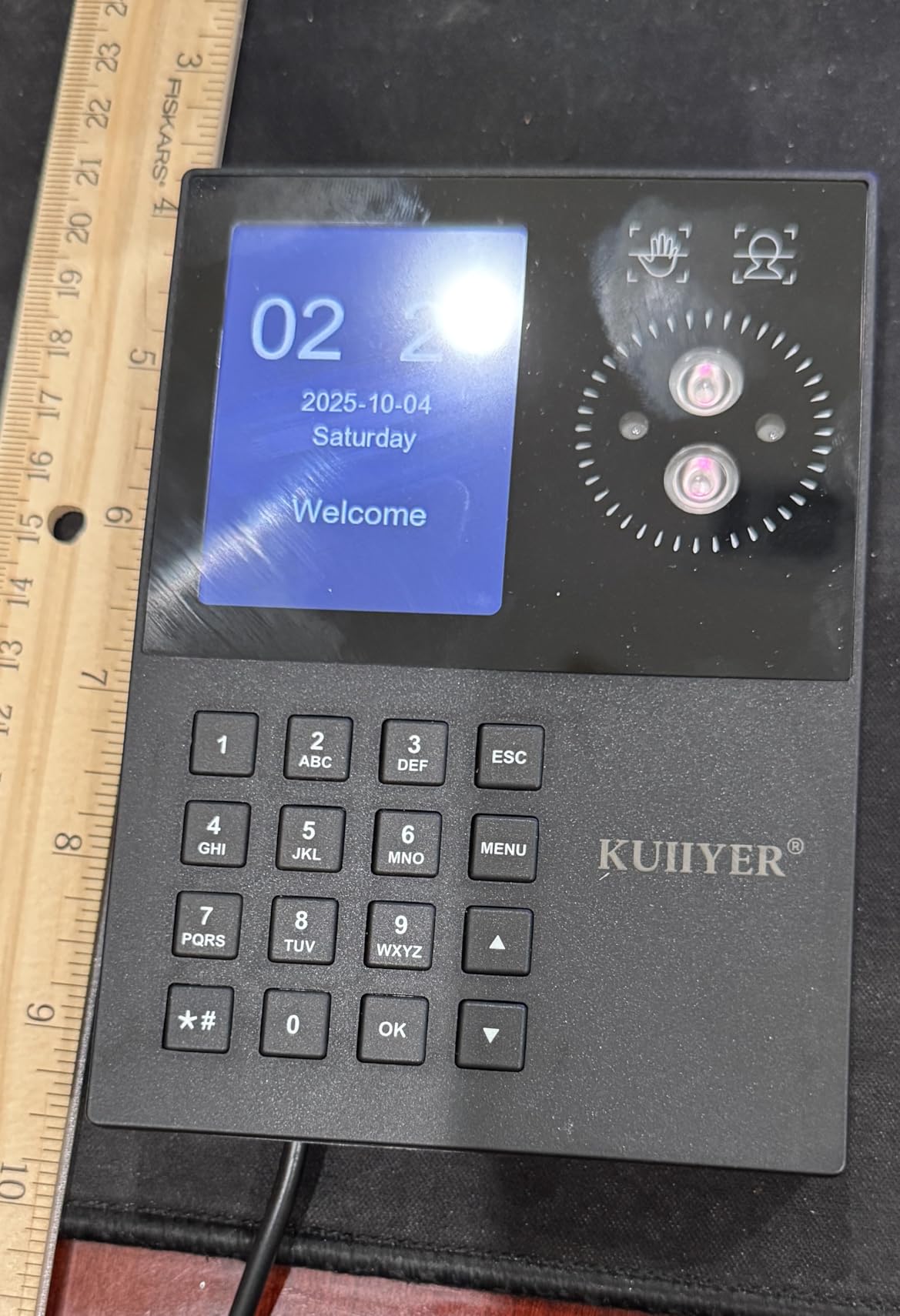 KUIIYER 4 in 1 Employees Time Clocks (Face + Fingerprint + Palm Print + PIN customer photo 1