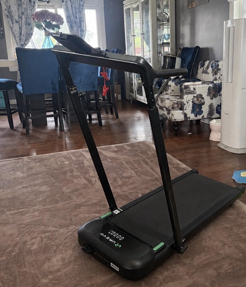 UREVO Foldimix 5L Auto Incline 12% Walking Pad with AI App, Adjustable Handlebar & Multifunctional Desk, Quiet Motorized customer photo 2