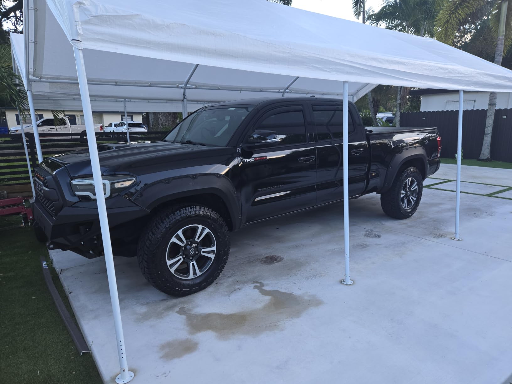 COBIZI Carport 12x20ft Heavy Duty Portable Garage, 2.0 Powder Coated Frame(Better Than Galvanized), Waterproof Shelter with Removable Sidewalls & Windows, Built-in Sandbags, for Car/Boat/SUV, Khaki customer photo 2
