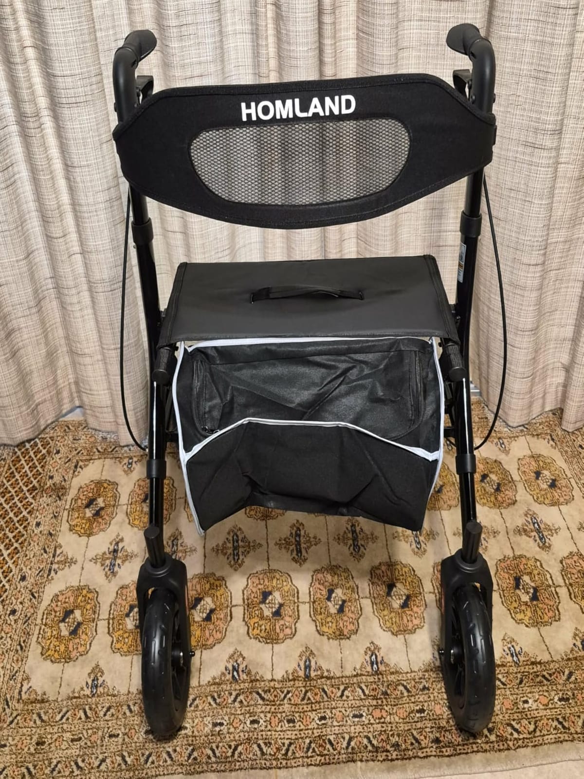 HOMLAND All-Terrain Rollator Walker with Seat for Seniors, Aluminum Frame customer photo 2