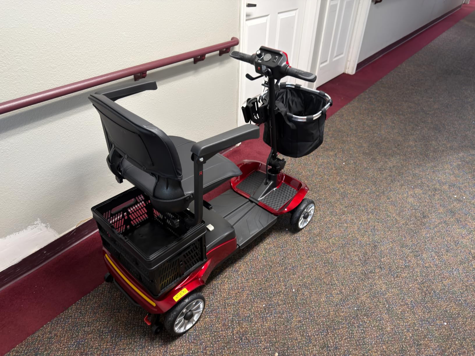 Foldable 4-Wheel Mobility Scooter for Adults – Portable Motorized Scooter with 330 lbs Capacity, Detachable Battery, Dual Baskets, Cup & Phone Holder, Blue customer photo 1