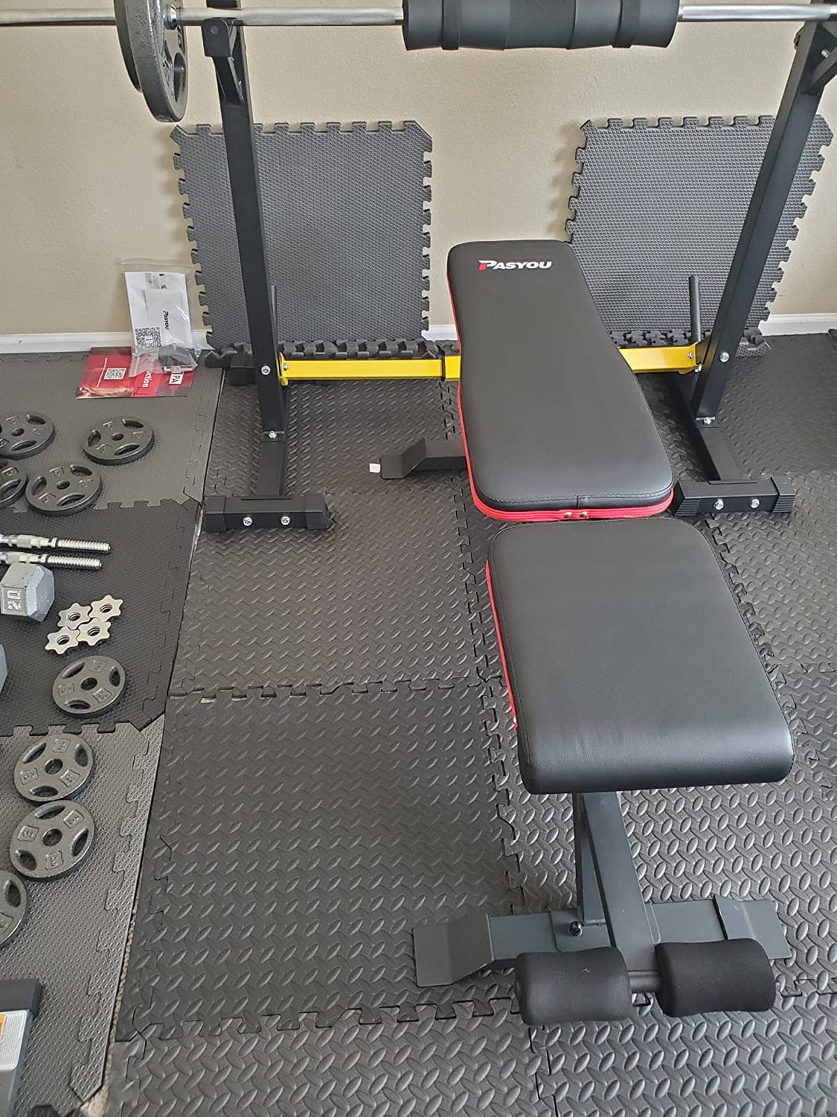 PASYOU Leg Press Machine, Adjustable Weight Bench with Leg Extension customer photo 1