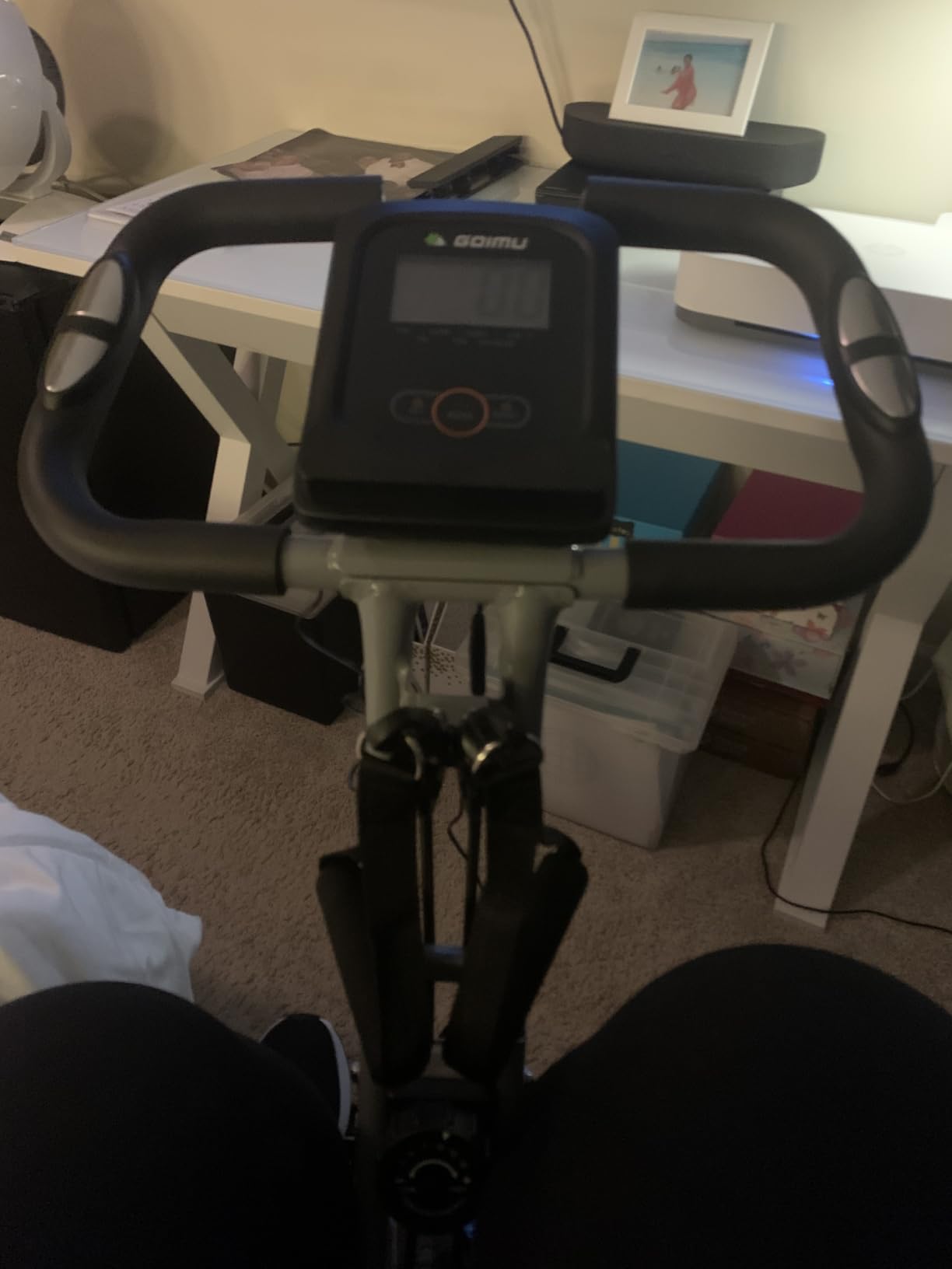 Exercise Bike, 5 in 1 Foldable Stationary Bike for Seniors, 16-Level Adjustable Magnetic Resistance, Indoor Workout Bike with 330LB Capacity, Comfortable Seat Backrest X-bike customer photo 2
