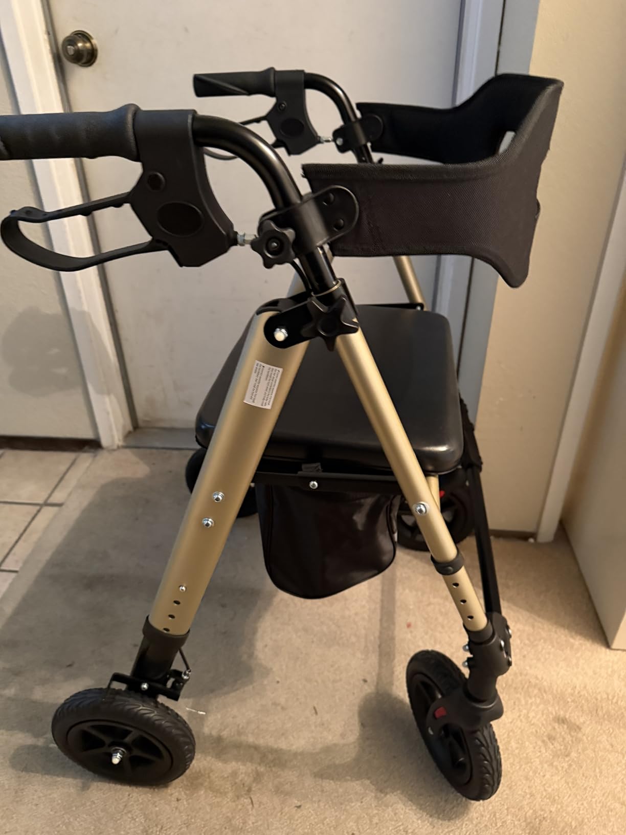 Walkers for Seniors Taller 5.3~7ft, Lightweight Foldable Rollator Walker, Built in Cable, Reinforced Aluminum Frame, 8