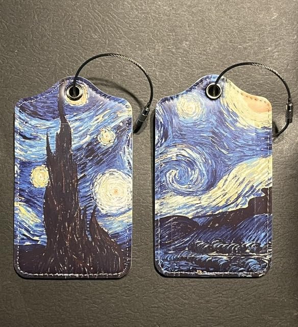 Chelmon 4 Pack Cute PU Leather Luggage Tags for Suitcases,Travel Essentials customer photo 2