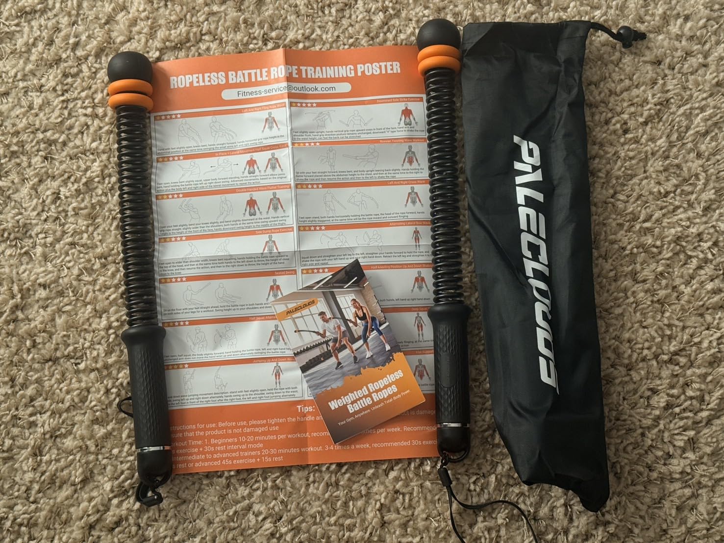 Portable Ropeless Battle Ropes, Adjustable Weights Cordless Battle Ropes for Home Gym with Storage Bag, Weighted Exercise Equipment for Low-Impact Workout, Strength & HIIT, for Men & Women customer photo 1