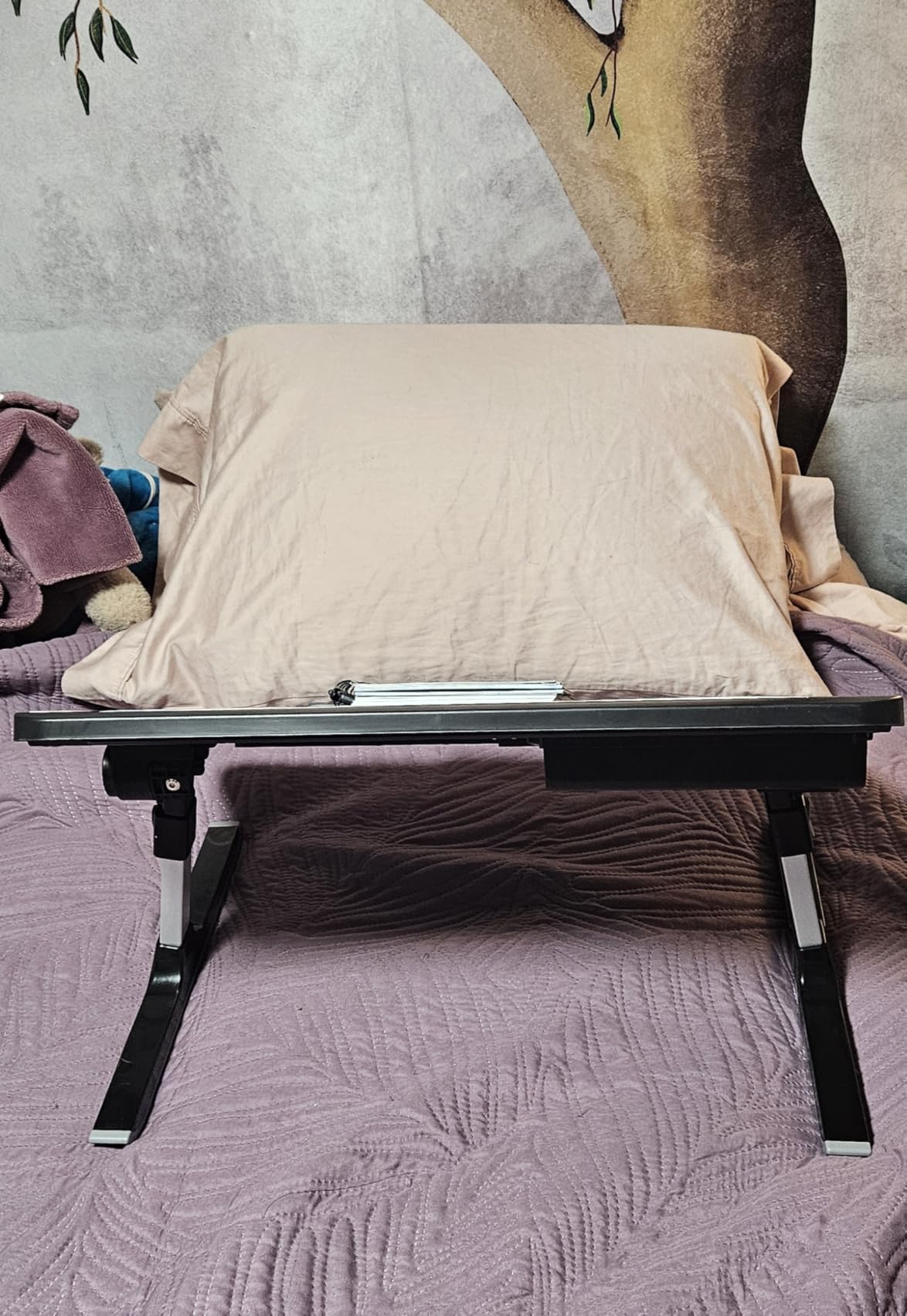 SONGMICS Bed Laptop Desk, Foldable, Adjustable Height, 15.7 x 22 Inches customer photo 2