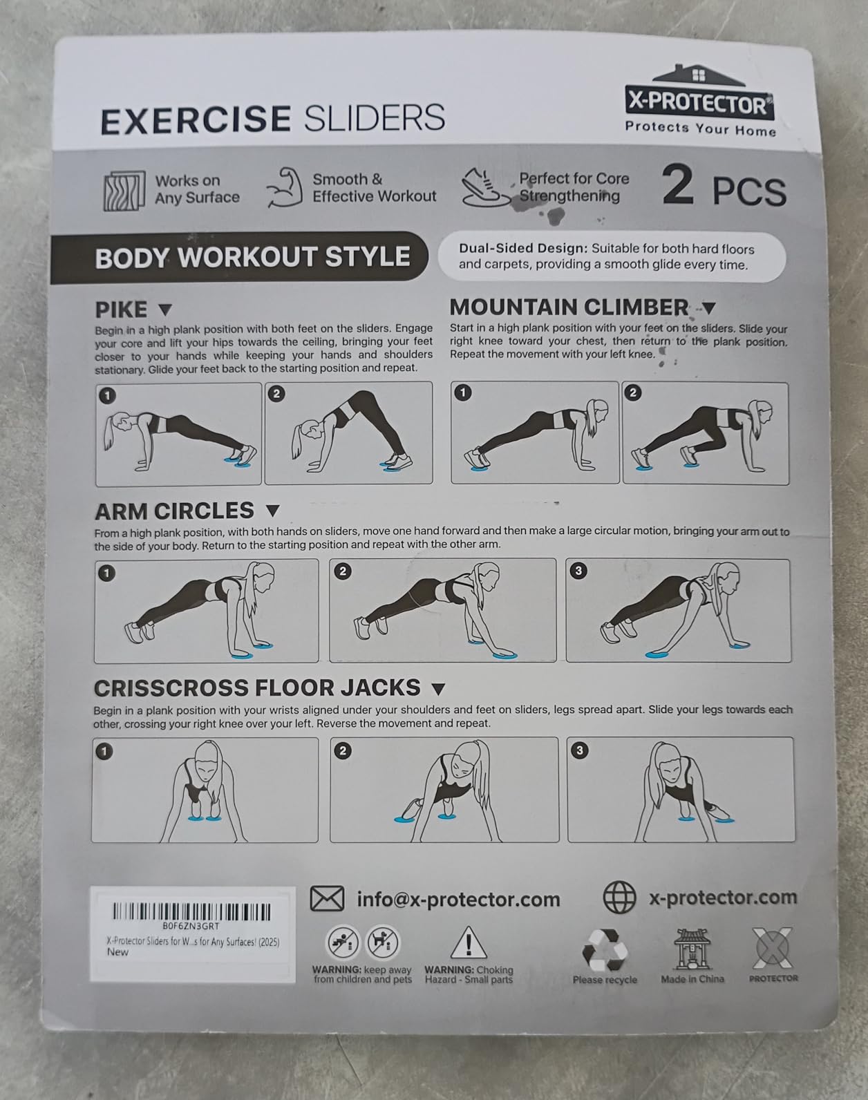 X-Protector Sliders for Working Out - 2 PCS - Double-Sided Exercise Sliders for Hard & Carpeted Floors - Gliders for Exercising! customer photo 2