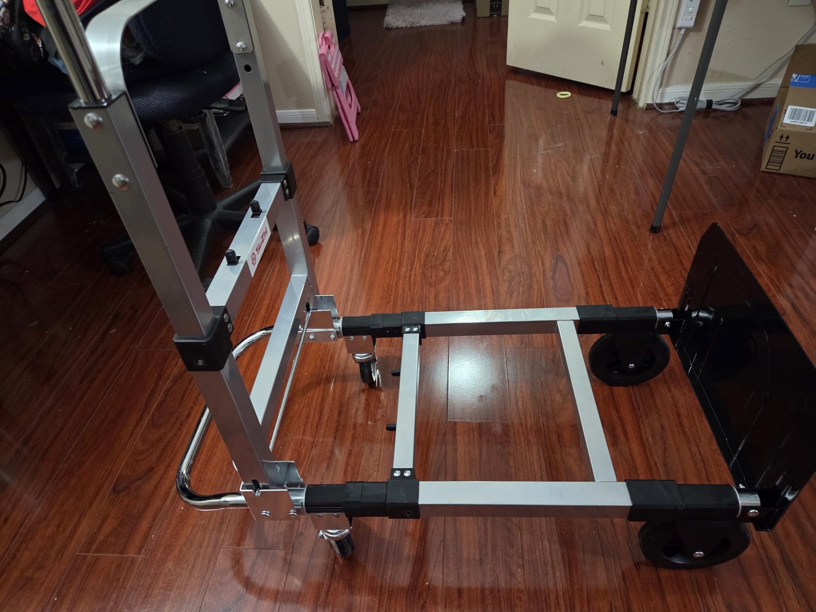Suzhi Convertible Hand Truck Dolly Cart Heavy Duty/with 4 Wheels,Industrial Grade,1000 Lbs Load, 2 Straps for Moving Furniture/Appliance/Carton/Warehouse/Office / 10 Minutes' Install as Video customer photo 1