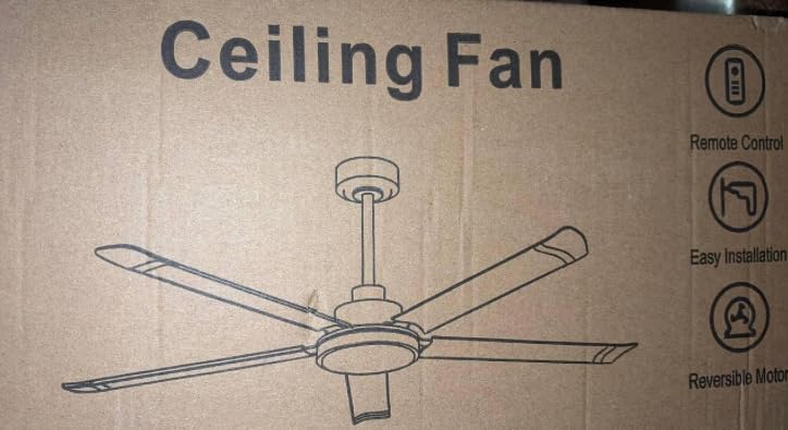 Ohniyou 84'' Industrial Ceiling Fan with Light for Shop, Garage, Black customer photo 2