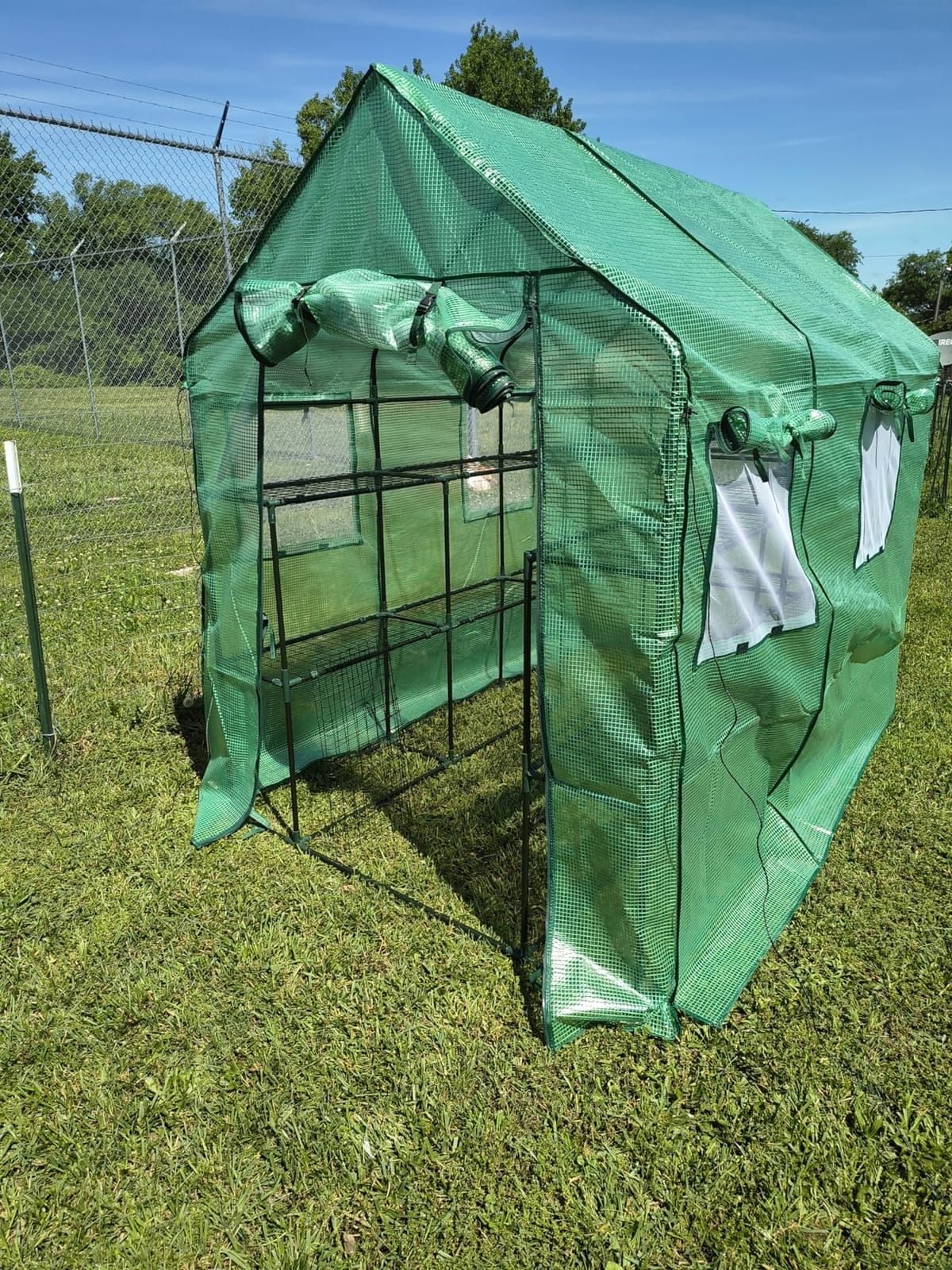 SUNGIFT Walk-in Greenhouse Kit, Upgraded PVC Clear, 57x61x80 Inch customer photo 1