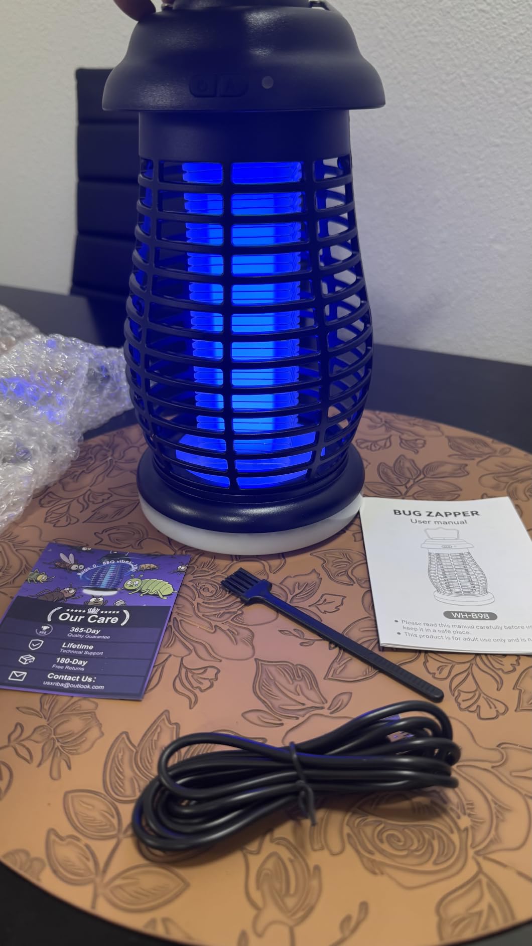 Cordless Bug Zapper Outdoor, 4200V Electric Mosquito Zapper, Fly Trap, Rechargeable Portable Fly Zapper, Waterproof Mosquito Trap Insect Killer Indoor Outdoor for Camping, Garden, Backyard, Home customer photo 2