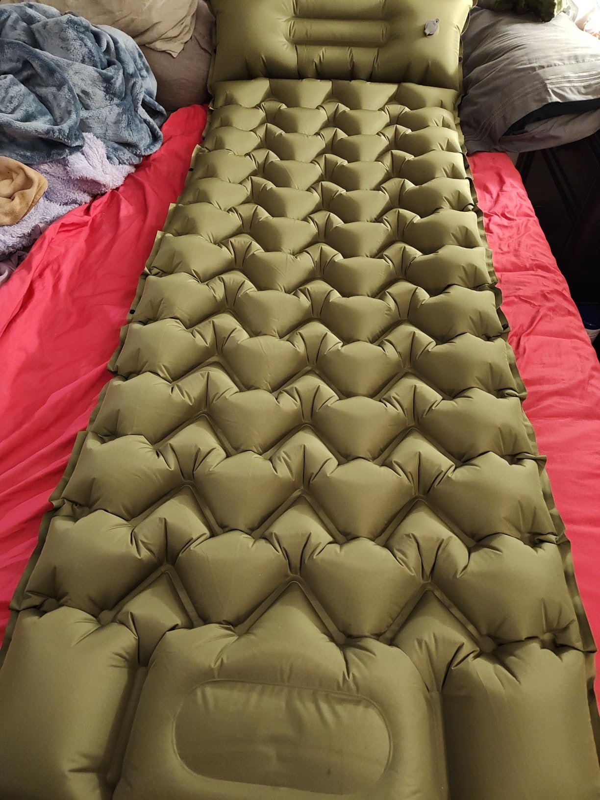 4-Inch Camping Sleeping Pad with Foot Pump and Pillow customer photo 1