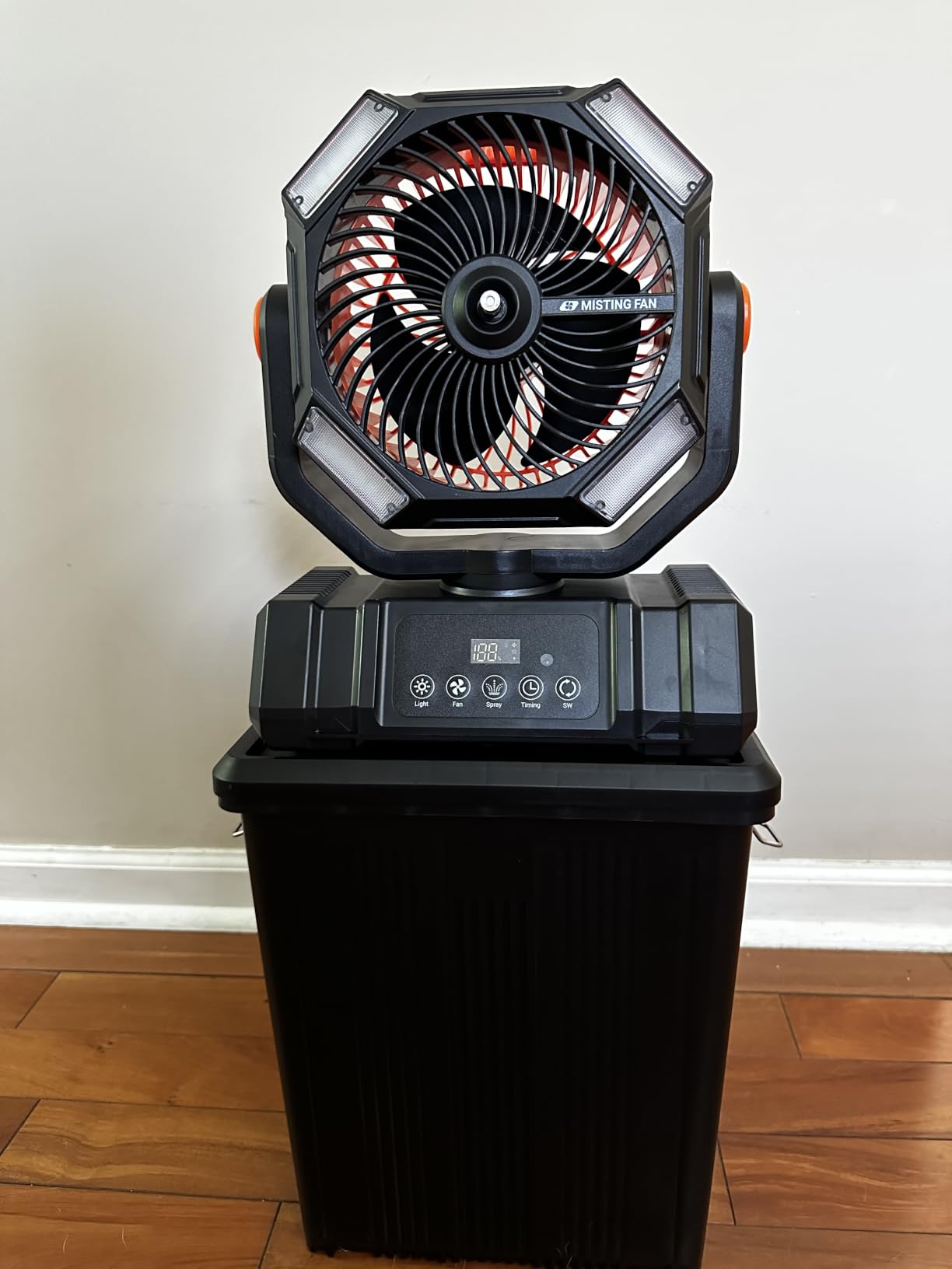 40000mAh Misting Fans for Outside, 15L Large Tank Portable Misting Fan, Battery Powered Outdoor Mister Fan with Remote & LED Light, Wide 270° Coverage for Camping Patio Backyard customer photo 1
