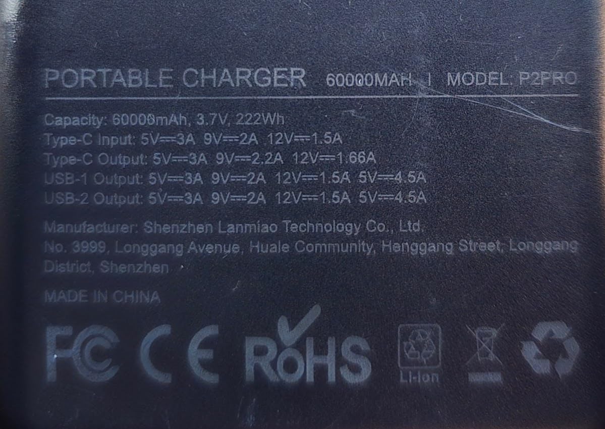 LILIO 60000mAh Portable Charger, 22.5W Fast Charging with 3 in 1 Cable customer photo 1