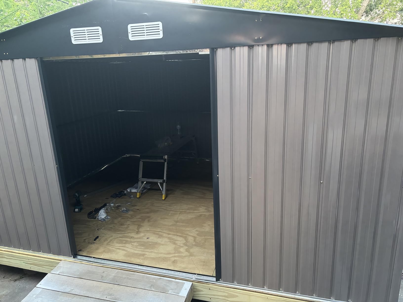 GVDV 8x6 FT Outdoor Storage Shed, Full Size Metal Utility Shed (No Floor) customer photo 1