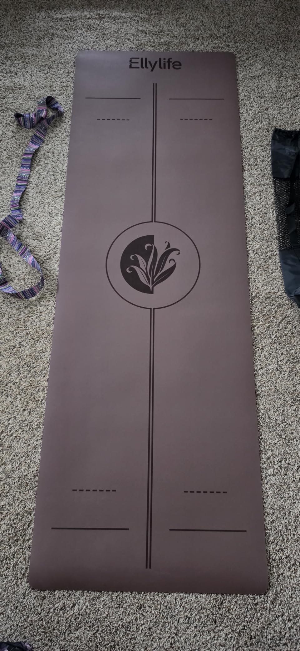Yoga Mat - Non Slip Natural Rubber Yoga Mat, Alignment Lines, Ultimate Grip customer photo 2
