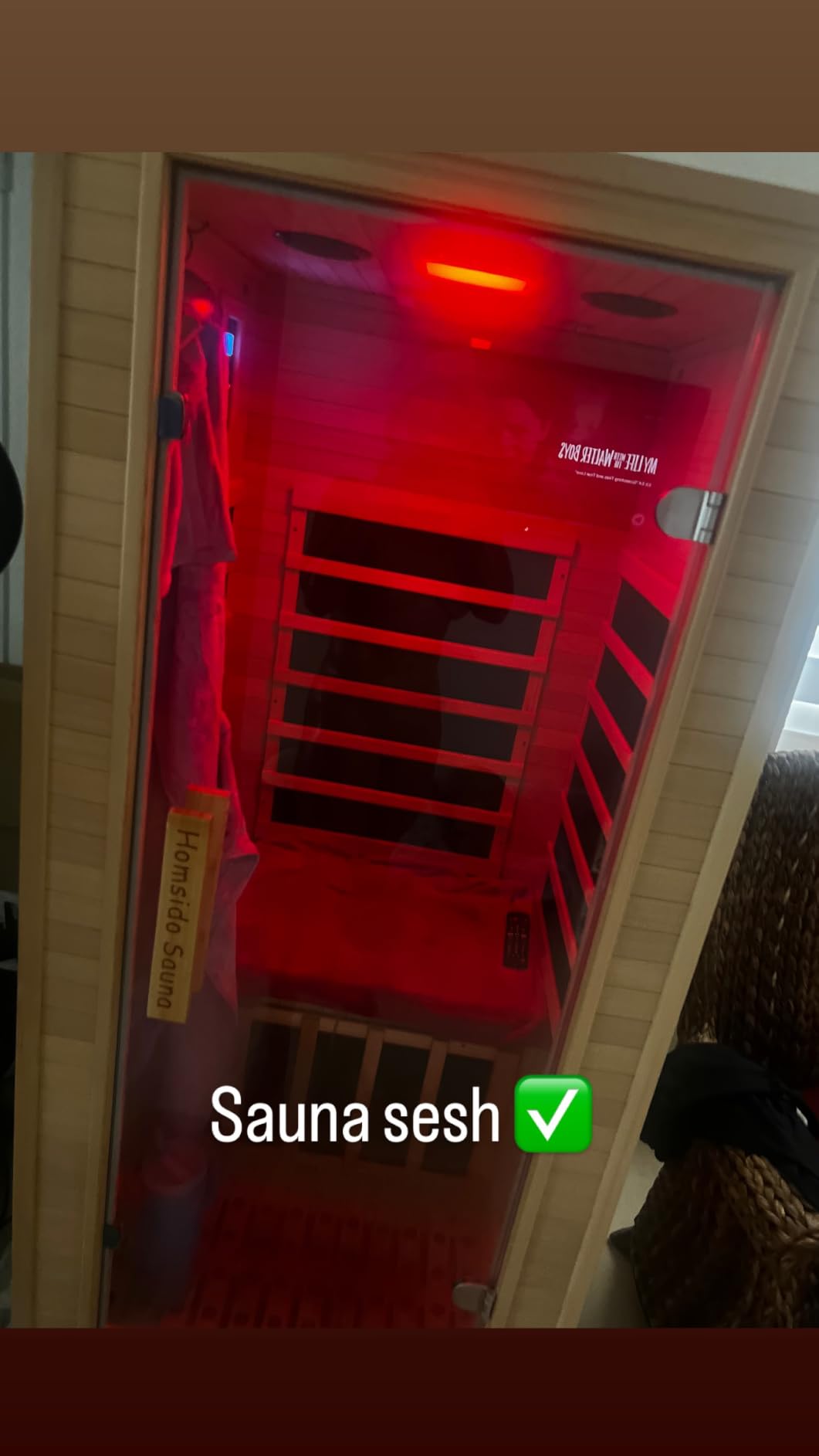 2 Person Indoor Home Infrared Sauna Room for Home Gym, Canadian Hemlock Wood, 616 * 220mm Red Light Beauty System, Fast Heating to 140°F, 110V/1800W, Bluetooth MP3, Gift for Family customer photo 1