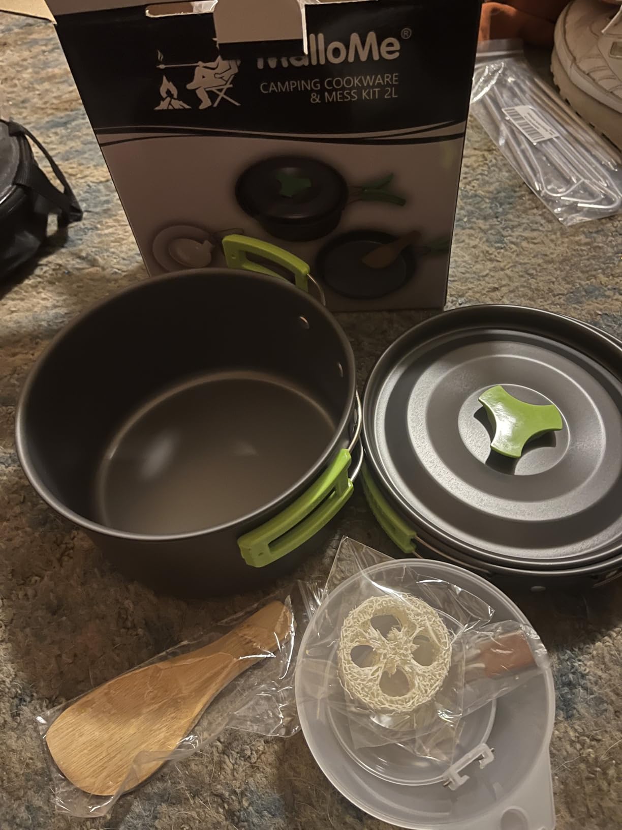 MalloMe Camping Cookware Mess Kit for Backpacking Gear – Camping Cooking Set - Camping Pots and Pans Set - Backpacking Stove/Portable Stove Compatible - Camp Kitchen Equipment Accessories Pot customer photo 2
