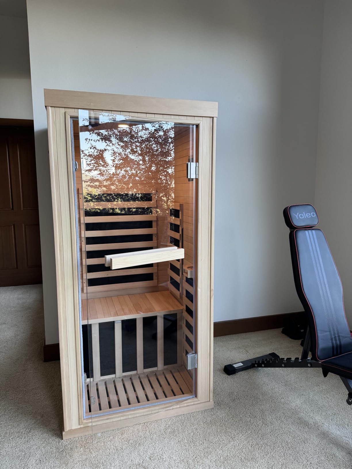 Aoxun Outdoor Barrel Sauna, 4-6 Person Traditional Solid Wood Sauna, Dry＆Steam Sauna with Sauna Stove, 220V/6KW Electric Heater, Sauna Stone customer photo 1