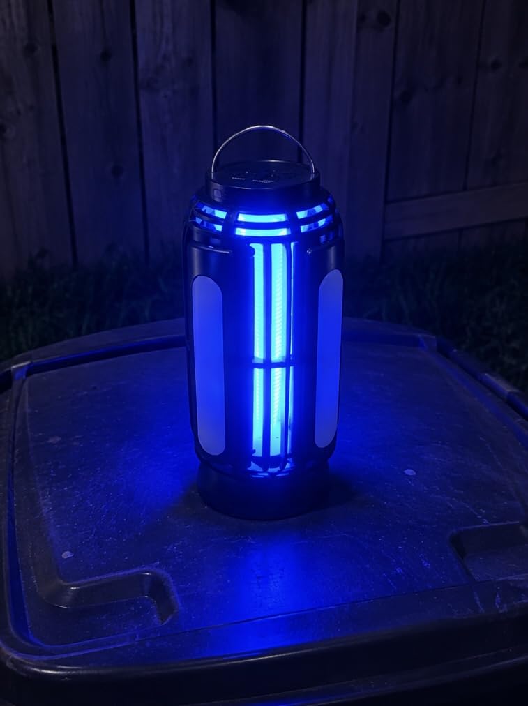 2 Pack Solar Bug Zapper Outdoor – 5000mAh Battery, 4200V Mosquito Zapper, USB-C Rechargeable & 4-Sided Solar Panels, Waterproof Portable Fly Zapper with LED Light for Patio, Garden, Camping, Backyard customer photo 2