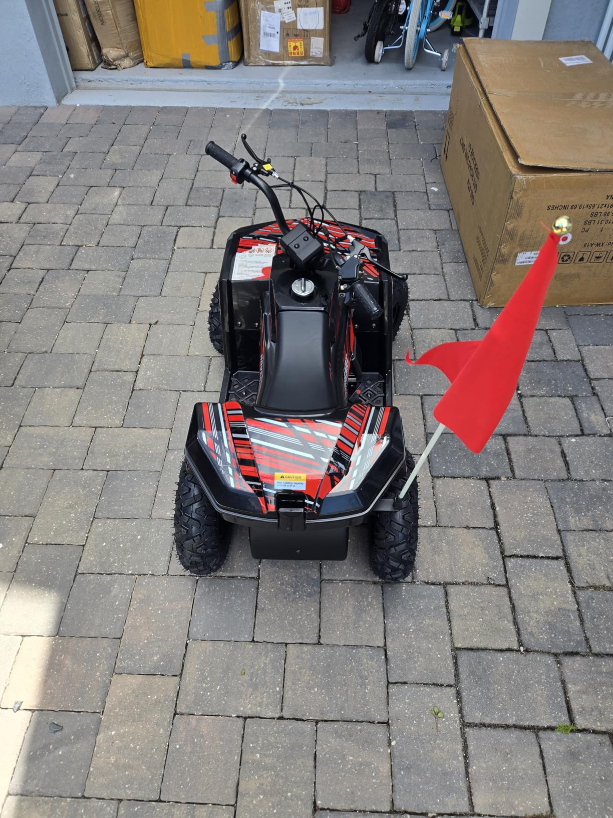 XW-A19 40CC 4-Stroke Gas Powered ATV Quad for Kids 6+, Kids 4 Wheeler with Parental Speed Control, 15 MPH Max Speed, 165 lbs Capacity, Pull Start, LED Headlight and Rear Storage Box (Camo03) customer photo 2