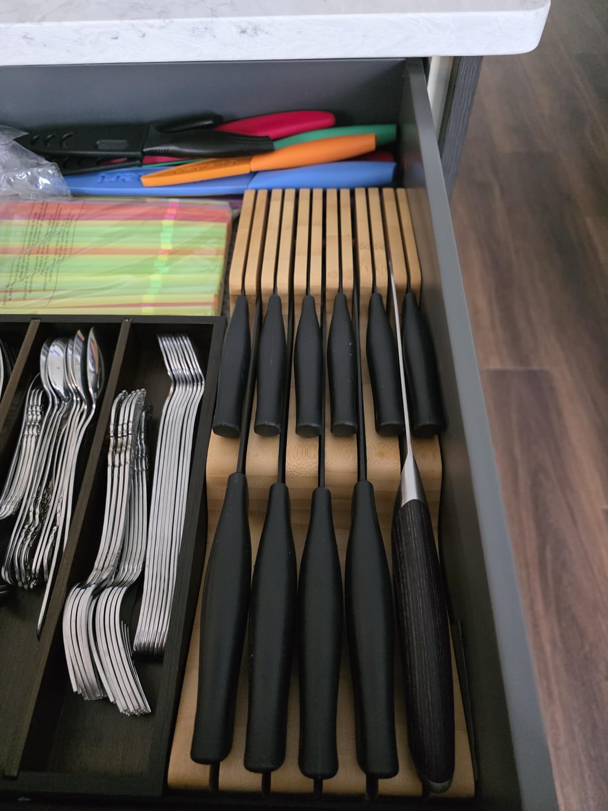 Bellemain 100% Pure Bamboo Knife Drawer Organizer, Knife Block - 16 Slots customer photo 2