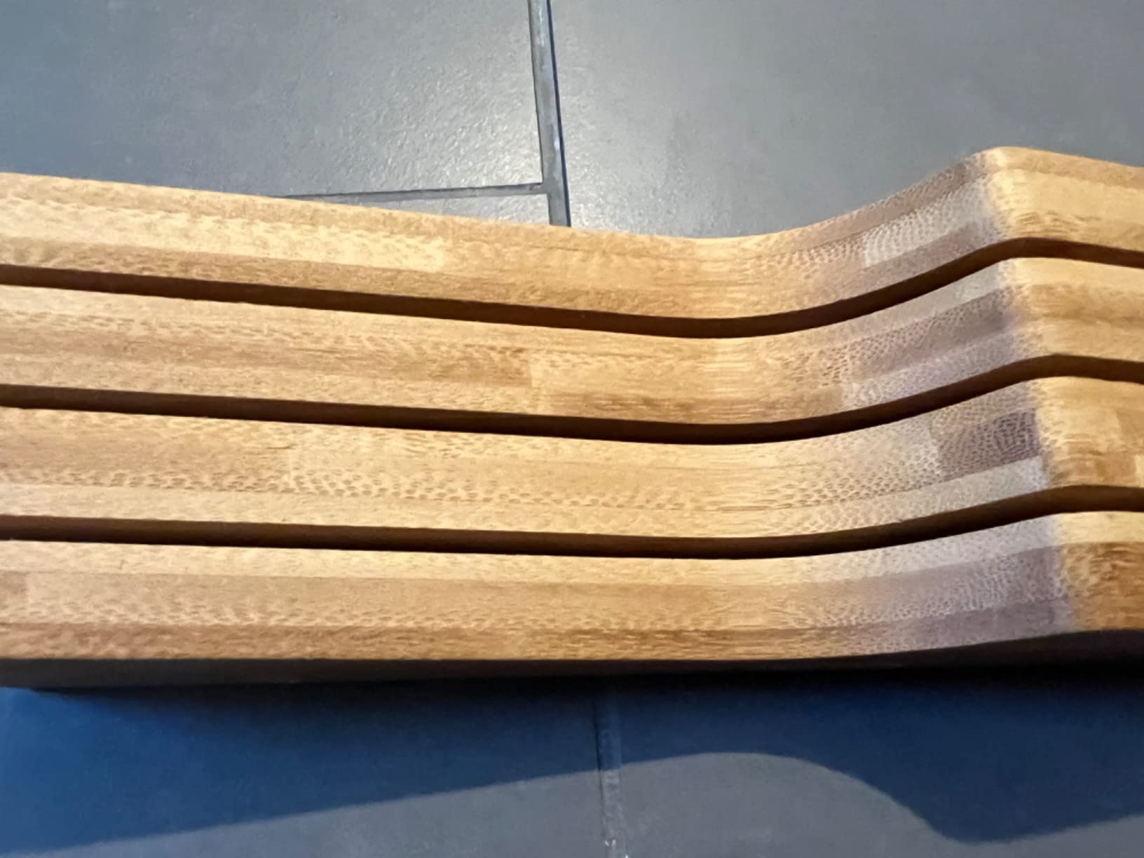 In-Drawer Knife Block Organizer - Bamboo Wood Drawer Knife Organizer-Protecting Knife Organizer Block (Not Included) (Natural, 11 Knives Dock) customer photo 1