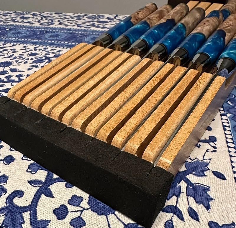 In-Drawer Knife Block Organizer - Bamboo Wood Drawer Knife Organizer-Protecting Knife Organizer Block (Not Included) (Natural, 11 Knives Dock) customer photo 2