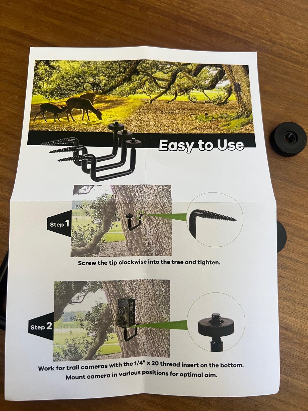 Trail Camera Mount, Trail Camera Holder, Hunting Accessory, 3 Pack Tracking Camera Bracket, Tree 1/4